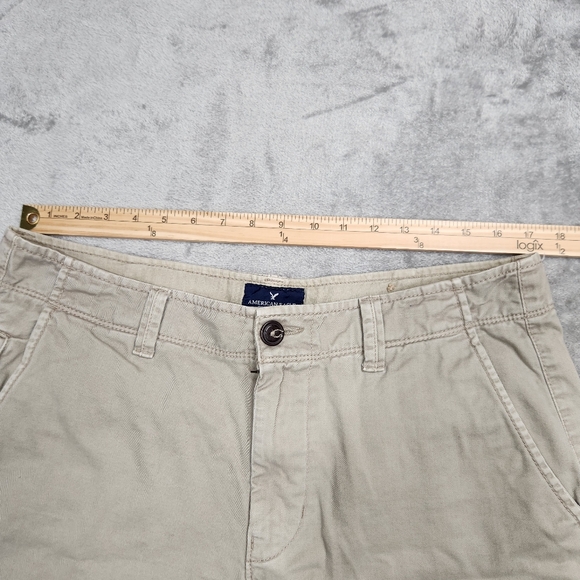 American Eagle mens khaki longboard shorts size 34 excellent used condition - Picture 2 of 9